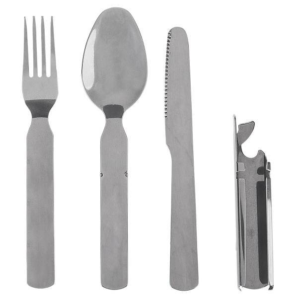 مجموعه قاشق و چنگال سفری غلاف دار، Camping Cutlery Set With Sheath