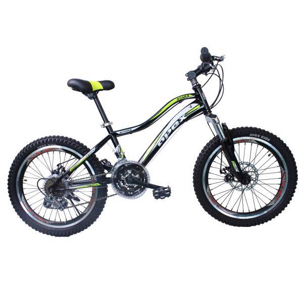 دوچرخه کوهستان اپکس کمک فنردار سایز 20 مدل Stars مشکی / سبز، Apex Bicycle STARS Series Size 20