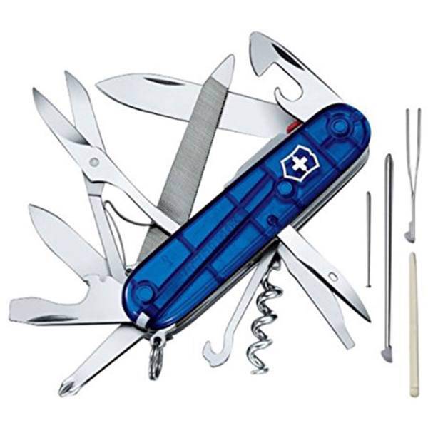 چاقوی ویکتورینوکس مدل Mountaineer Blue Trans کد 17945T2، Victorinox Mountaineer Blue Trans 17945T2 Knife