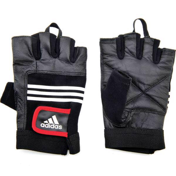 دستکش وزنه برداری چرمی آدیداس مدل ADGB-12124، Adidas Leather Lifting Gloves ADGB-12124