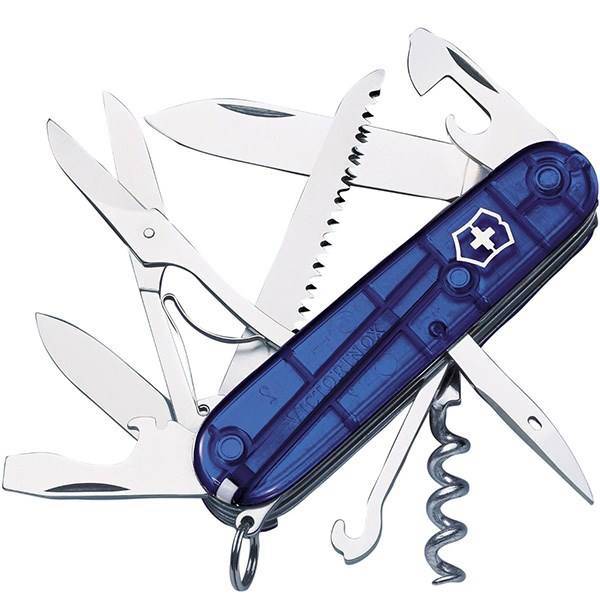 چاقوی ویکتورینوکس مدل Huntsman Blue Trans کد 13713T2، Victorinox Huntsman Blue Trans 13713T2 Knife