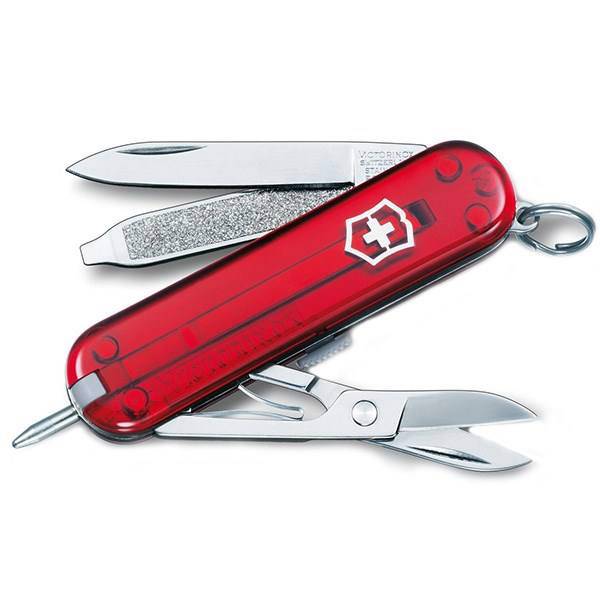 چاقوی ویکتورینوکس مدل Signature Red Trans کد 06225T، Victorinox Signature Red Trans 06225T Knife