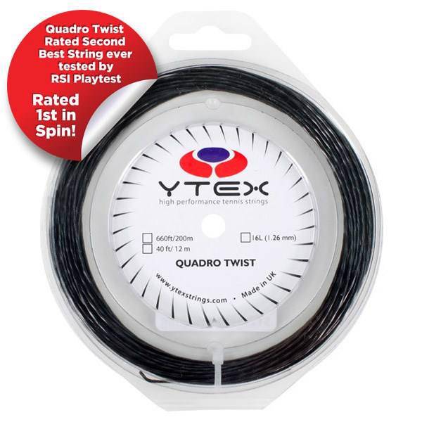 زه راکت تنیس وای تکس مدل Quadro Twist 16، YTEX Quadro Twist 16 Tennis Racket String