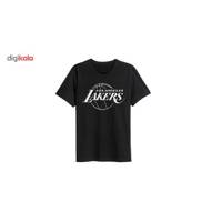 تی شرت نخی ورزشی ماسادیزان مدل لوس آنجلس لیکرز کد 220 - Masa Design Tshirt Los Angeles Lakers 220