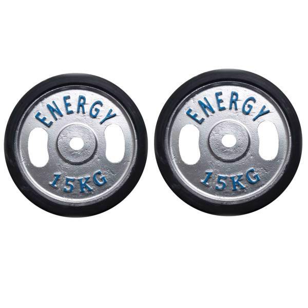 وزنه هالتر مدل E15 وزن 15کیلوگرم بسته دو عددی، 15KG ENERGY