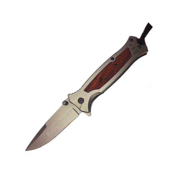 چاقو تاشو برونینگ حصیری مدل Wooden