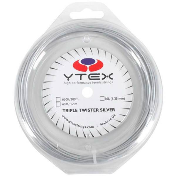 زه راکت تنیس وای تکس مدل Triple Twister Silver 16، YTEX Triple Twister Silver 16 Tennis Racket String