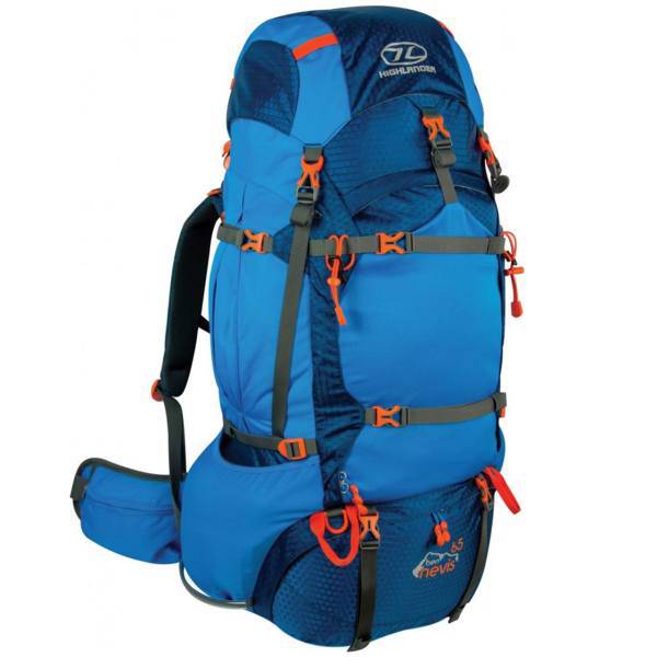کوله پشتی 65 لیتری های لندر مدل RUC245-BL، Highlander Rucksack Ben Nevis 65 Blue - RUC245-BL