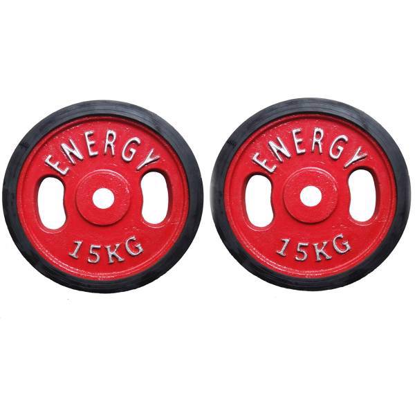 وزنه هالتر مدل E15 وزن 15کیلوگرم بسته دو عددی، 15KG ENERGY