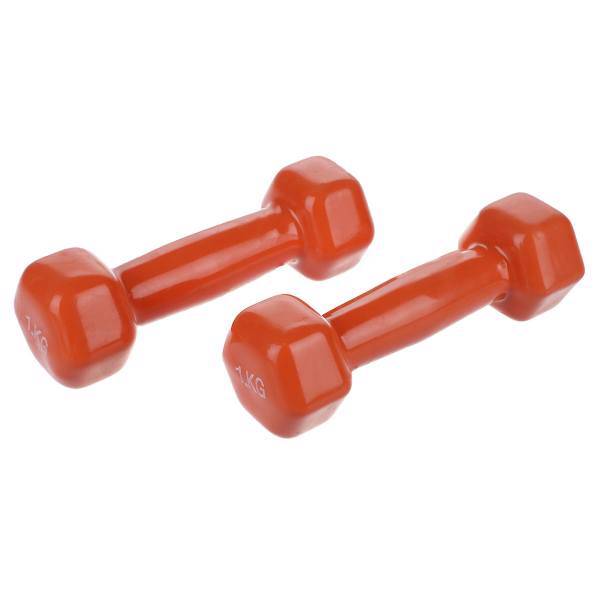 دمبل ایروبیک روکش‌ دار 1 کیلوگرمی بسته دو عددی، Double Coated 1 Kg Aerobics Dumbbell Pack Of 2