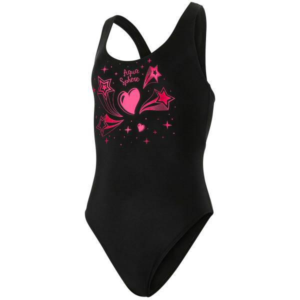 مایو دخترانه آکوا اسفیر مدل Esty Black Bright Pink، Aqua Sphere Esty Black Bright Pink Swimsuit For Girls
