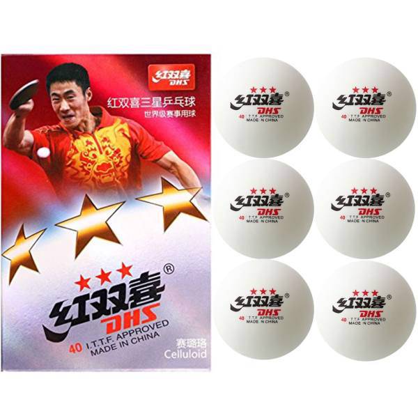 توپ پینگ پنگ دی اچ اس مدل 3 Star بسته 6 عددی، DHS 3 Star Ping Pong Ball Pack Of 6