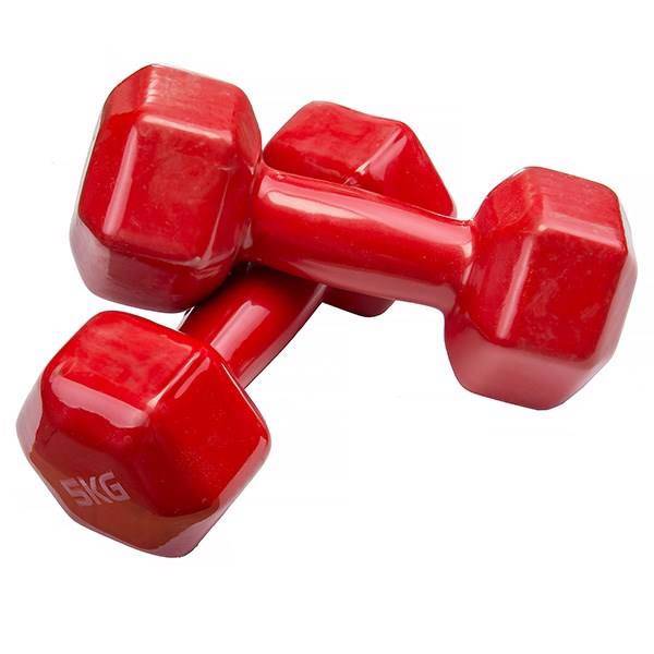 دمبل ایروبیک روکش‌دار 5 کیلوگرمی بسته دو عددی، Double Coated Aerobics Dumbbell 5kg Pack of 2