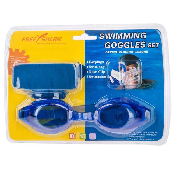 مجموعه عینک شنای فری شارک مدل YG-119، Free Shark YG-119 Swimming Goggles Set