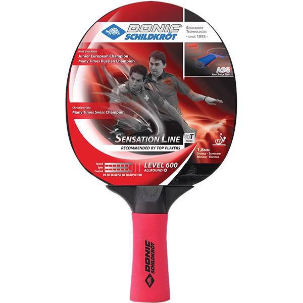 راکت پینگ پنگ دانیک شیلدکروت مدل Sensation Line Level 600 کد 734402، Donic Schildkrot Sensation Line Level 600 734402 Ping Pong Racket