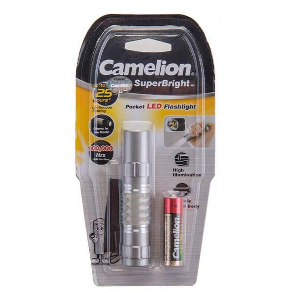 چراغ قوه کملیون مدل Super Bright Pocket کد T5012، Camelion Super Bright Pocket Aluminium LED Torch T5012 Camping Flashlight