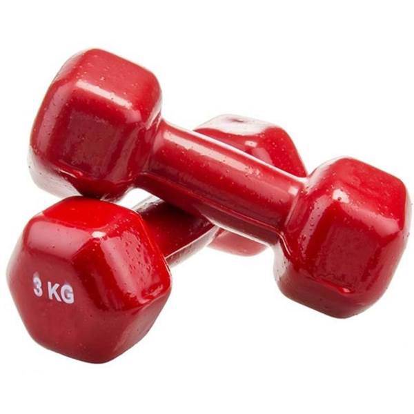 دمبل ایروبیک روکش‌دار 3 کیلوگرمی بسته دو عددی، Double Coated Aerobics Double Dumbbell 3 Kg Pack Of 2