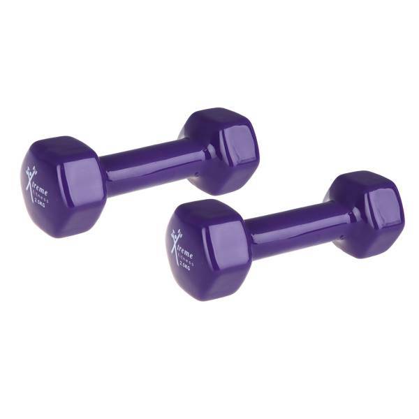 دمبل شش‌ ضلعی 2.5 کیلوگرمی اکستریم فیتنس بسته 2 عددی، 2.5Kg Hexagonal Xtreme Fitness Dumbbell Pack Of 2