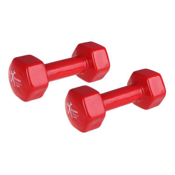 دمبل شش‌ ضلعی 4 کیلوگرمی اکستریم فیتنس بسته 2 عددی، 4Kg Hexagonal Xtreme Fitness Dumbbell Pack Of 2