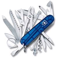 چاقوی ویکتورینوکس مدل Swiss Champ Blue Trans کد 16795T2 Victorinox Swiss Champ Blue Trans 16795T2 Knife