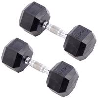 دمبل بدنسازی شش‌ضلعی 7.5 کیلوگرمی - دو عددی - 7.5kg Hexagonal Fitness Double Dumbbell